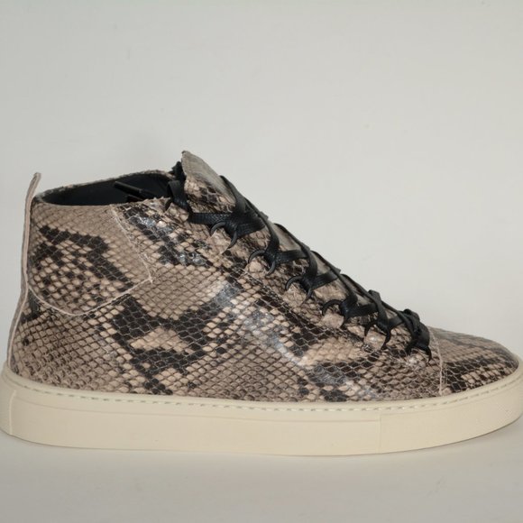 NEW BALENCIAGA HITOP ARENA PYTHON SNAKE PRINT LEATHER SNEAKERS US 7 EU 40 MENS - Picture 3 of 9